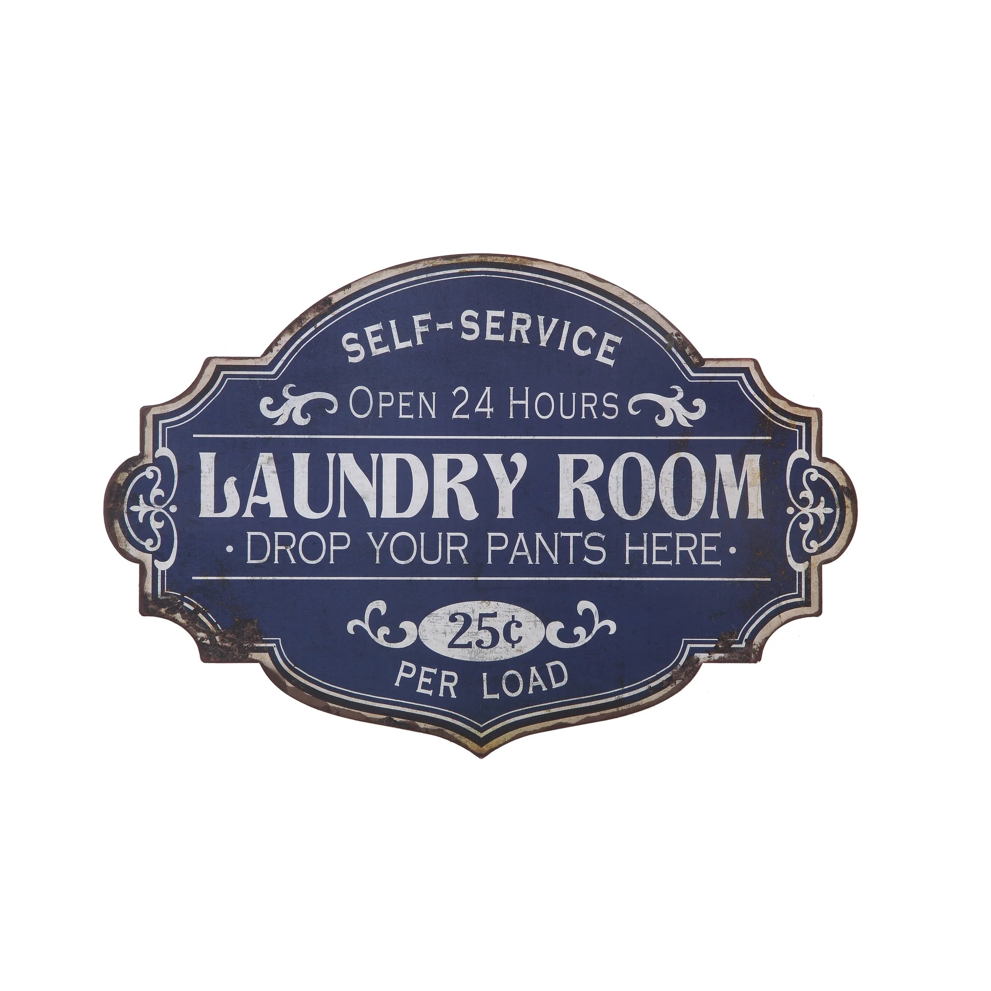 Vintage Metal Laundry Room Wall Sign with Distressed Finish | Walmart (US)