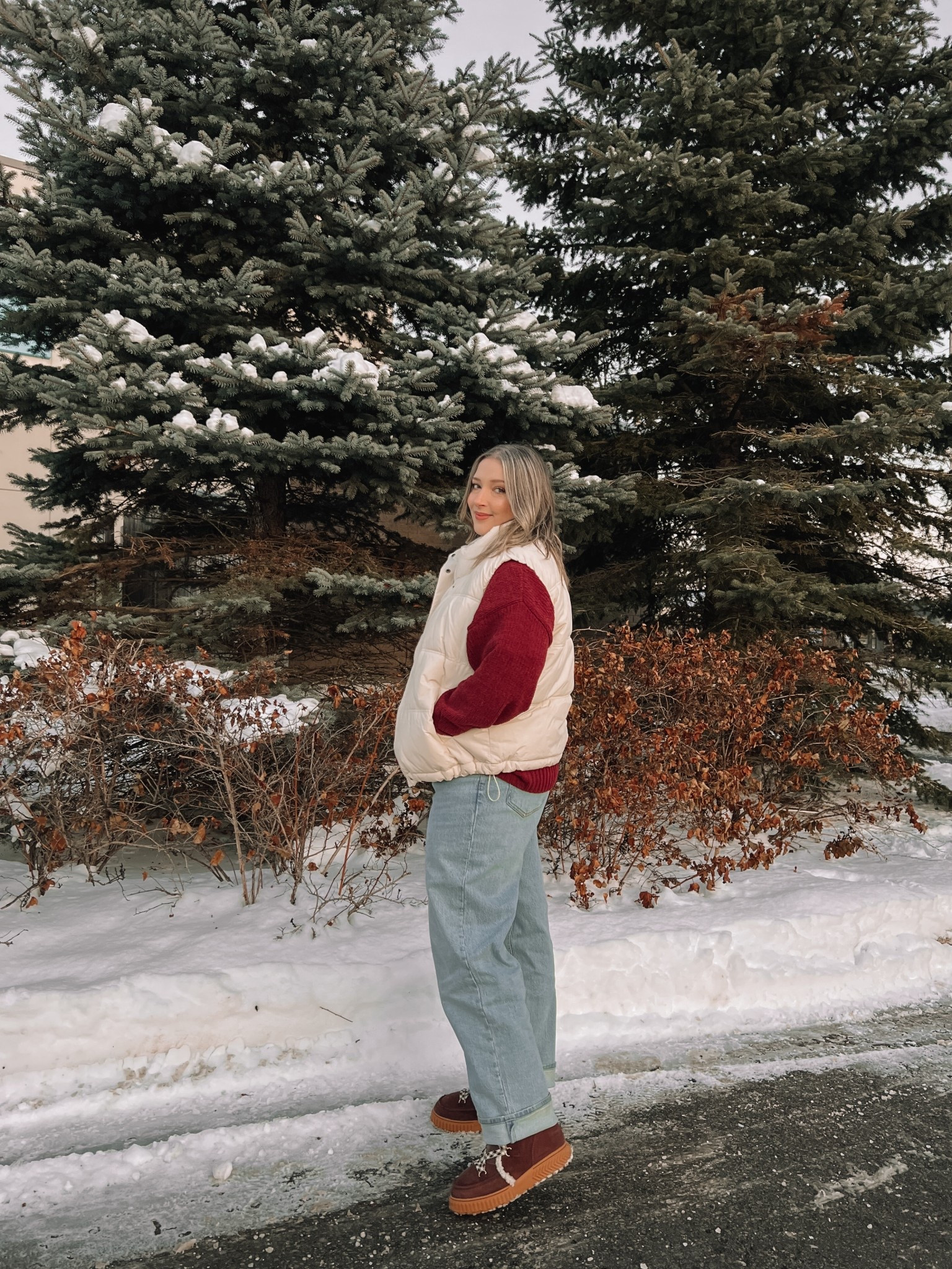 Casual winter outfit! Wearing my usual size L in the super soft chenille burgundy sweater and L tall in the puffer vest. Canadian vest link under related products. Wearing 32 in the jeans for a looser fit. My Sorel boots are waterproof and so warm! Size up if you plan to wear thick socks


#LTKwinter #LTKmidsize #LTKsale