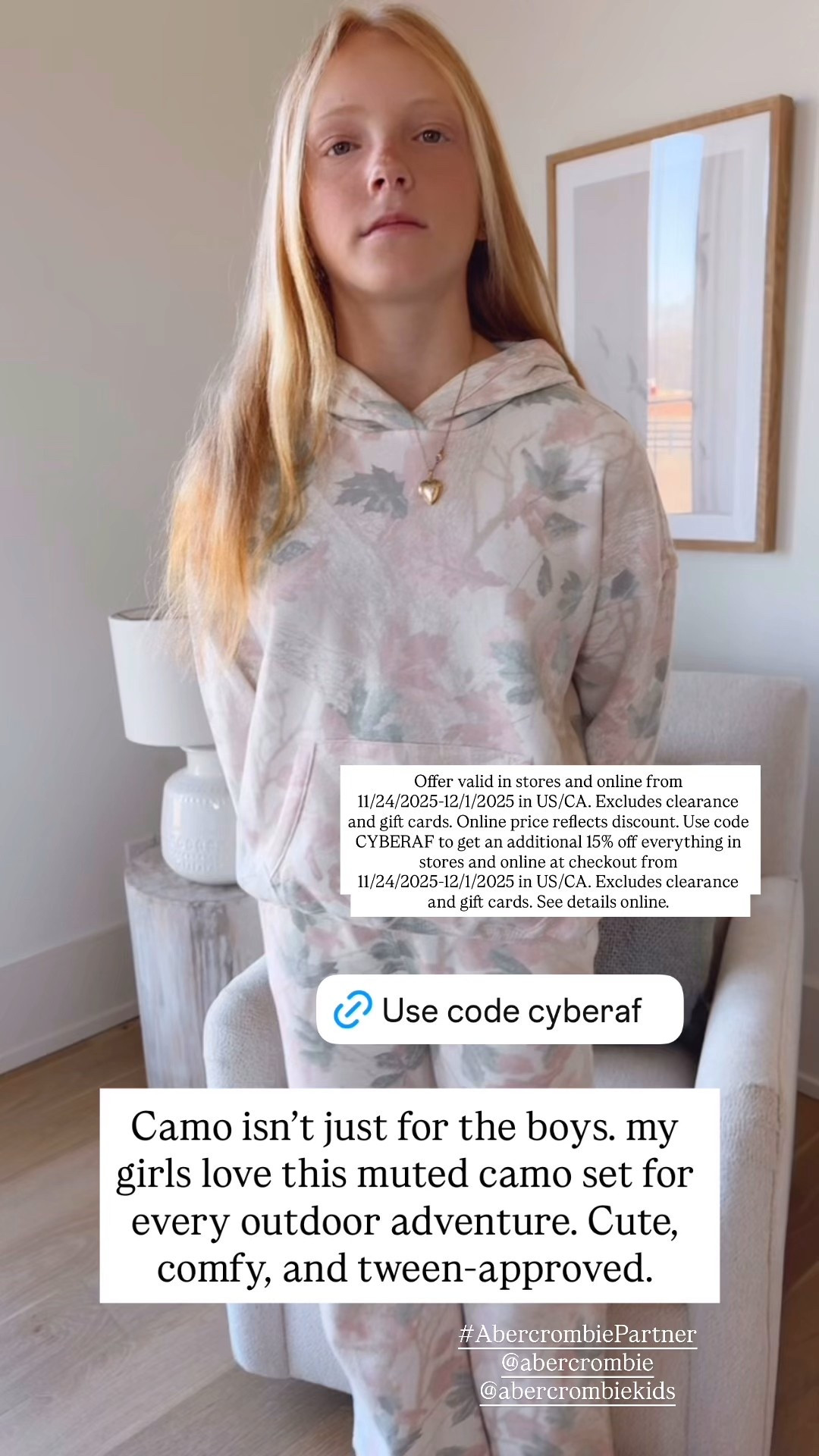 #AbercrombiePartner Cyber Week at Abercrombie Kids is HERE and the trending styles tweens are obsessed with are finally on sale.. everything is 40% off. 

Offer valid in stores and online from 11/24/2025-12/1/2025 in US/CA. Excludes clearance and gift cards. Online price reflects discount. Use code CYBERAF to get an additional 15% off everything in stores and online at checkout from 11/24/2025-12/1/2025 in US/CA. Excludes clearance and gift cards. See details online.

#abercrombiepartner @abercrombie @abercrombiekids #abercrombie 

#LTKCyberWeek #LTKmomlife #LTKKids