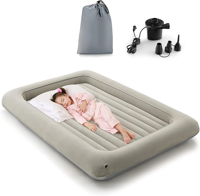 Kids Inflatable Travel Bed, Portable Air Mattress with Electric Pump, Storage Bag and Repair Kit,... | Amazon (UK)