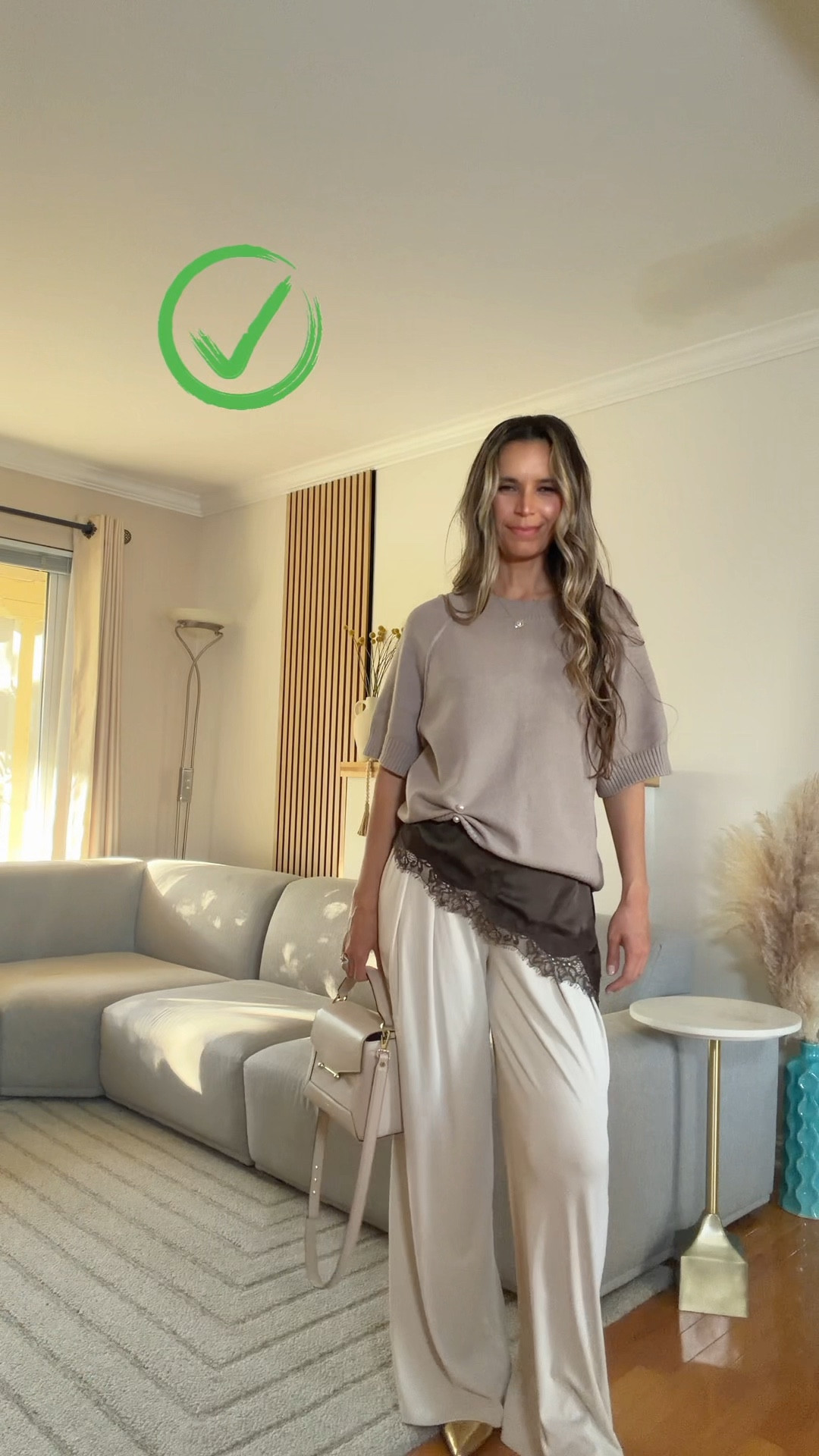 Knit short sleeve top Sz s - true to size 
Pants sz S true to size 


#LTKootd #LTKgrwm #LTKOver40