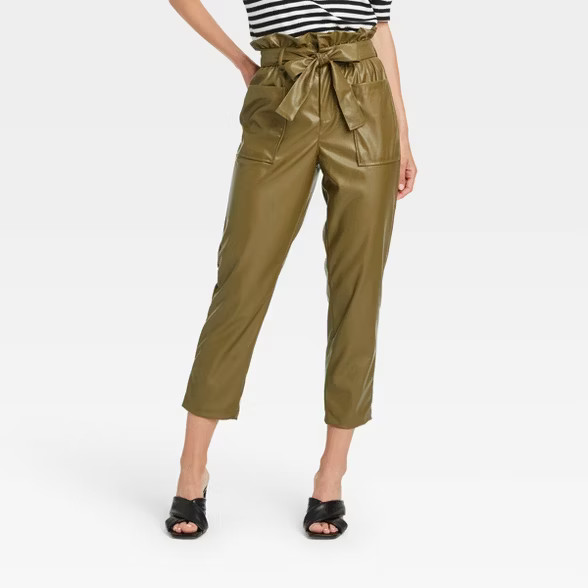 Women's Ankle Length Paper Bag Trousers - Who What Wear™ | Target