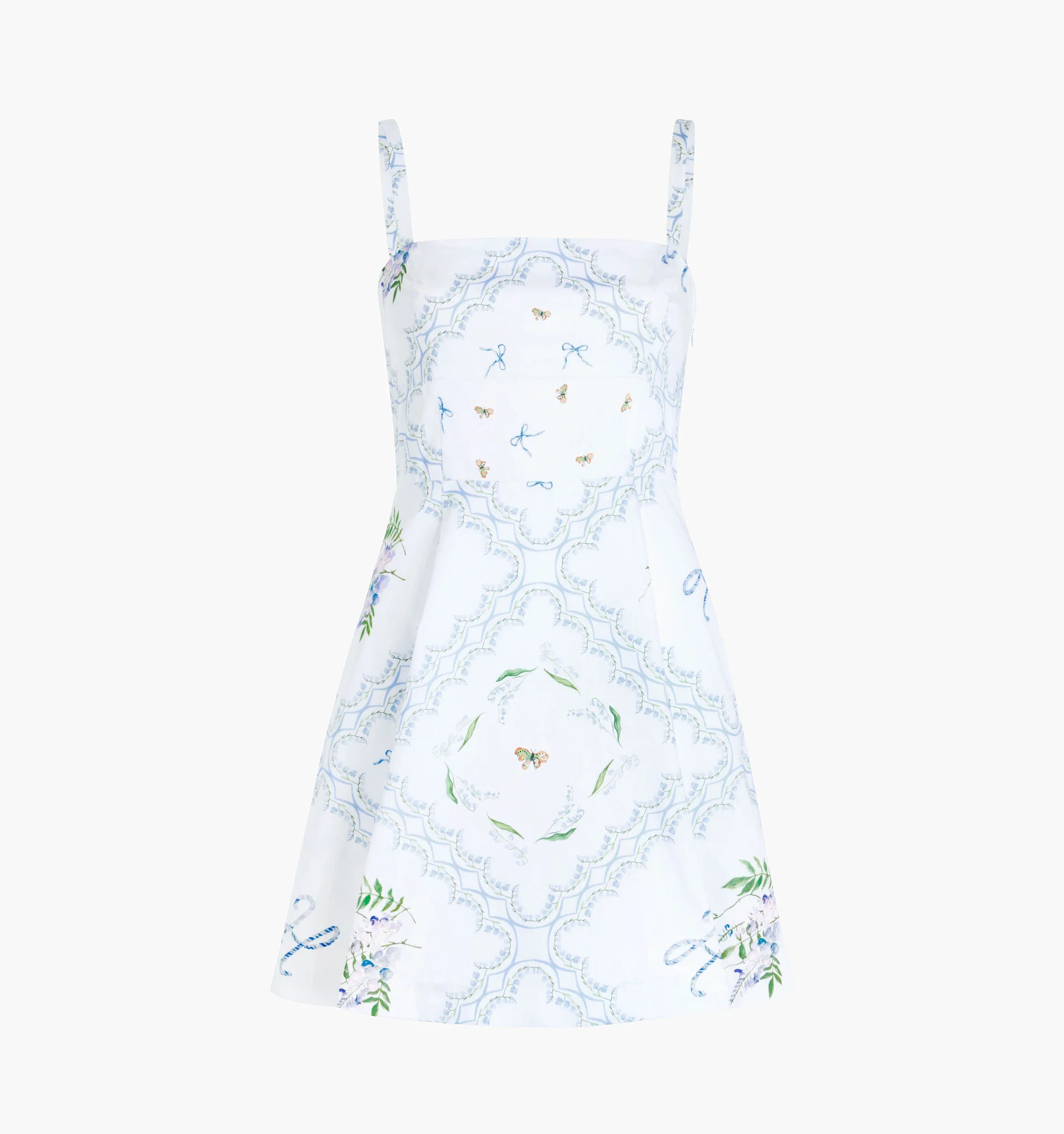 The Margot Mini Dress - White Floral Patchwork | Hill House Home