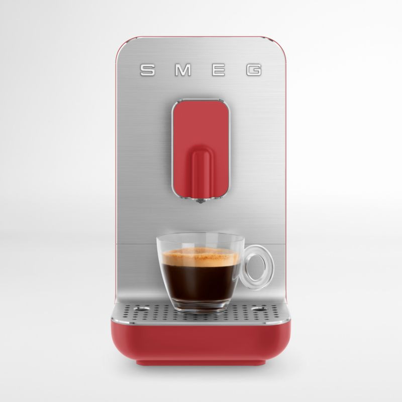 Smeg Red Automatic Coffee and Espresso Machine | Crate and Barrel | Crate & Barrel