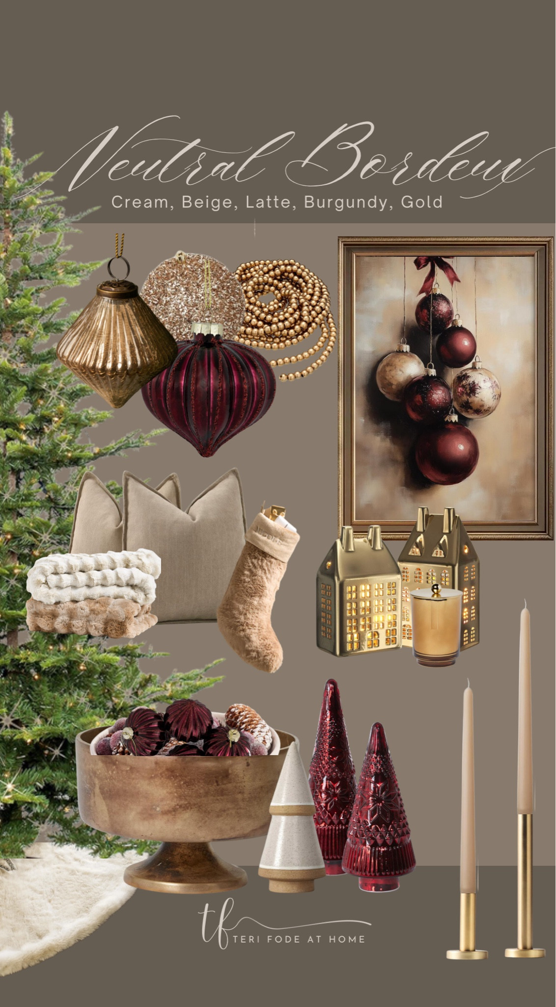 Burgundy and gold and cream Christmas decor, burgundy Christmas ornaments, moody Christmas wall art, faux fur throw 

#LTKHome #LTKHoliday #LTKSeasonal