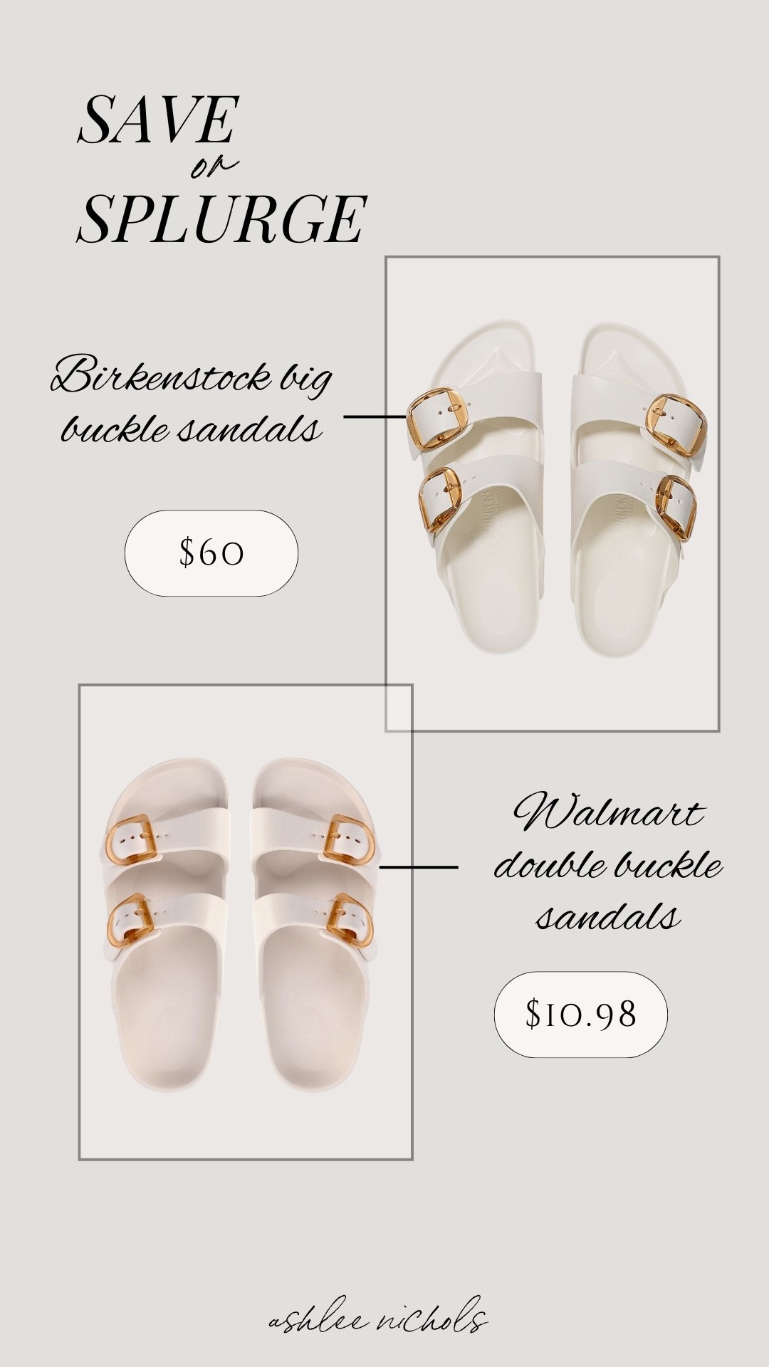 Save or splurge on these double buckle sandals from Birkenstock or Walmart!

Spring sandals, vacation sandals

#LTKSeasonal #LTKootd