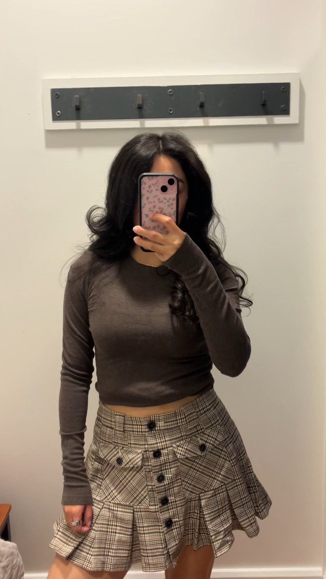 Loved this skirt so much! 
AE mid rise plaid mini skirt (0 - it runs a little big)
AE long sleeve tshirt 

#LTKPetite #LTKFindsUnder100