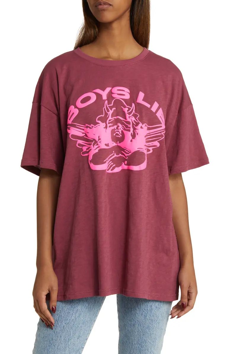 BOYS LIE Merlot Oversize Logo Graphic T-Shirt | Nordstrom | Nordstrom