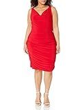 Star Vixen Women's Plus-Size Rouched Sweetheart Neckline Stretch Ity Bodycon Dress, Solid red, 1X | Amazon (US)