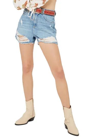 Women's Topshop Ripped Denim Mom Shorts | Nordstrom