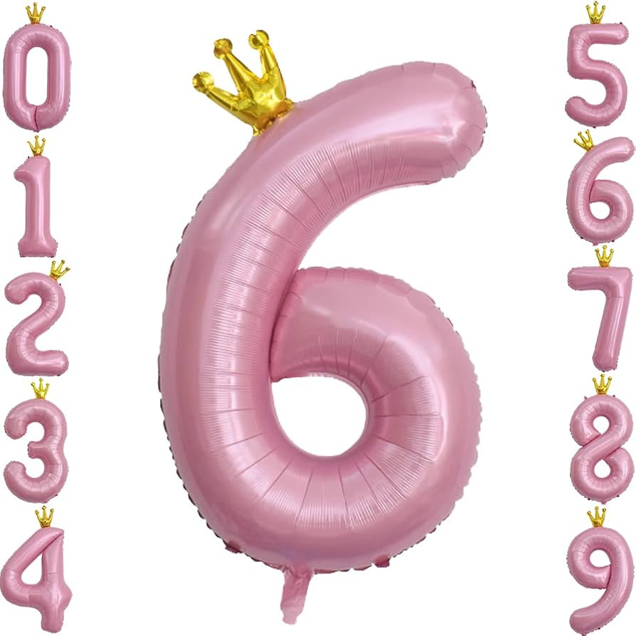 Number 6 Balloons - Large, 40 Inch | 6th Birthday Balloons for Girls |Six Helium Balloons for Bir... | Amazon (CA)