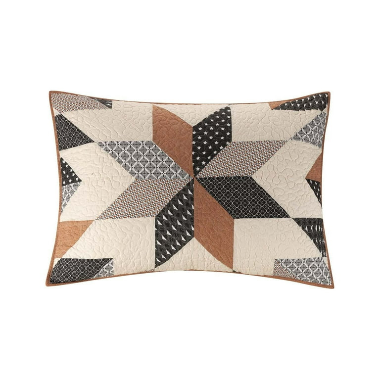 Better Homes & Gardens Starburst Patchwork Cotton Pillow Shams, Off-White, King, 2 Pack, All Ages... | Walmart (US)
