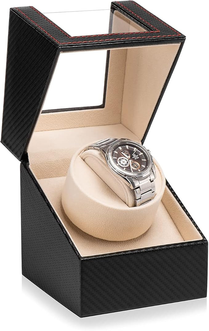Automatic Single Watch Winder with Japanese Quiet Motor，AC Adapter or Battery Powered | Amazon (US)
