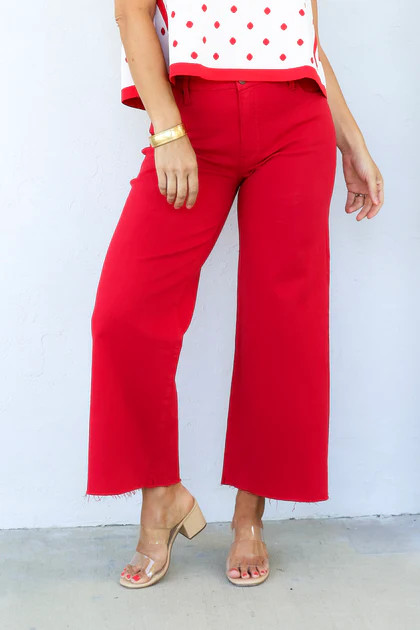 Meg Tomato High Rise Wide Leg Jean | The Willow Tree