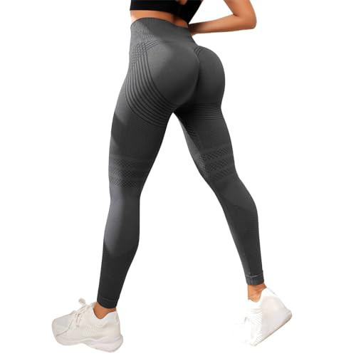 Butt Lifting Leggings for Women Seamless Leggings with Resistance Bands Built in High Waist Yoga Pants Ladies Compression Running Tights Tight Fit Gym Athletic Workout Pants Butt Lift Panties | Amazon (US)