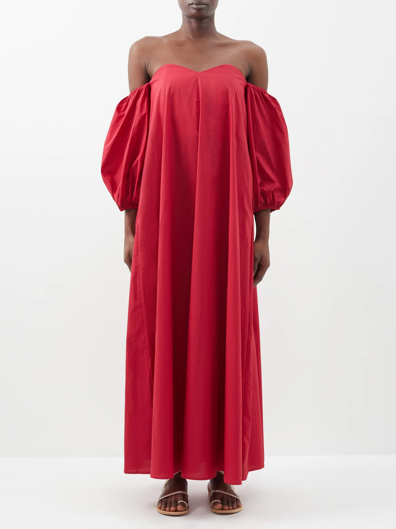 Cruz off-the-shoulder cotton-poplin maxi dress | Bird & Knoll | Matches (US)