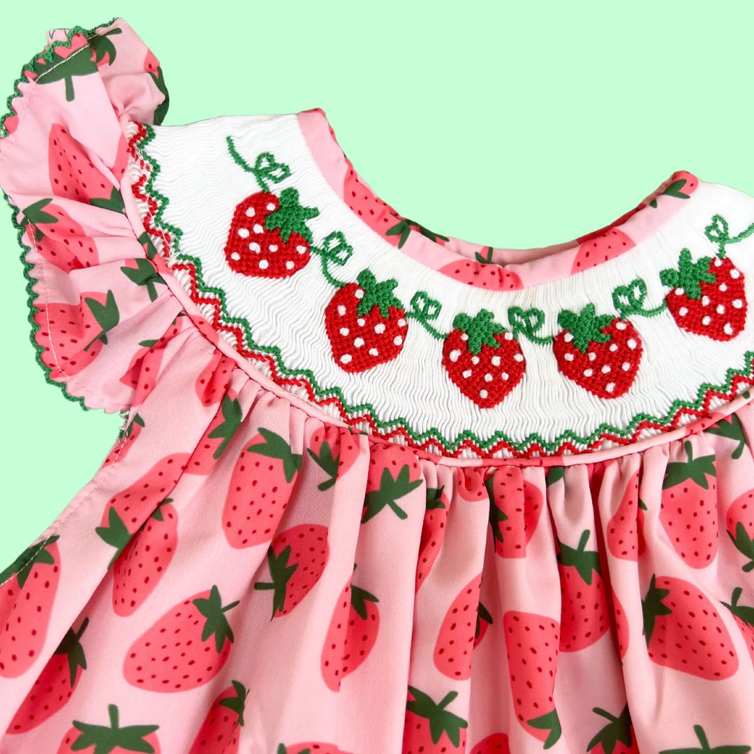 Strawberry Dress (FINAL SALE) | Poppy Kids Co