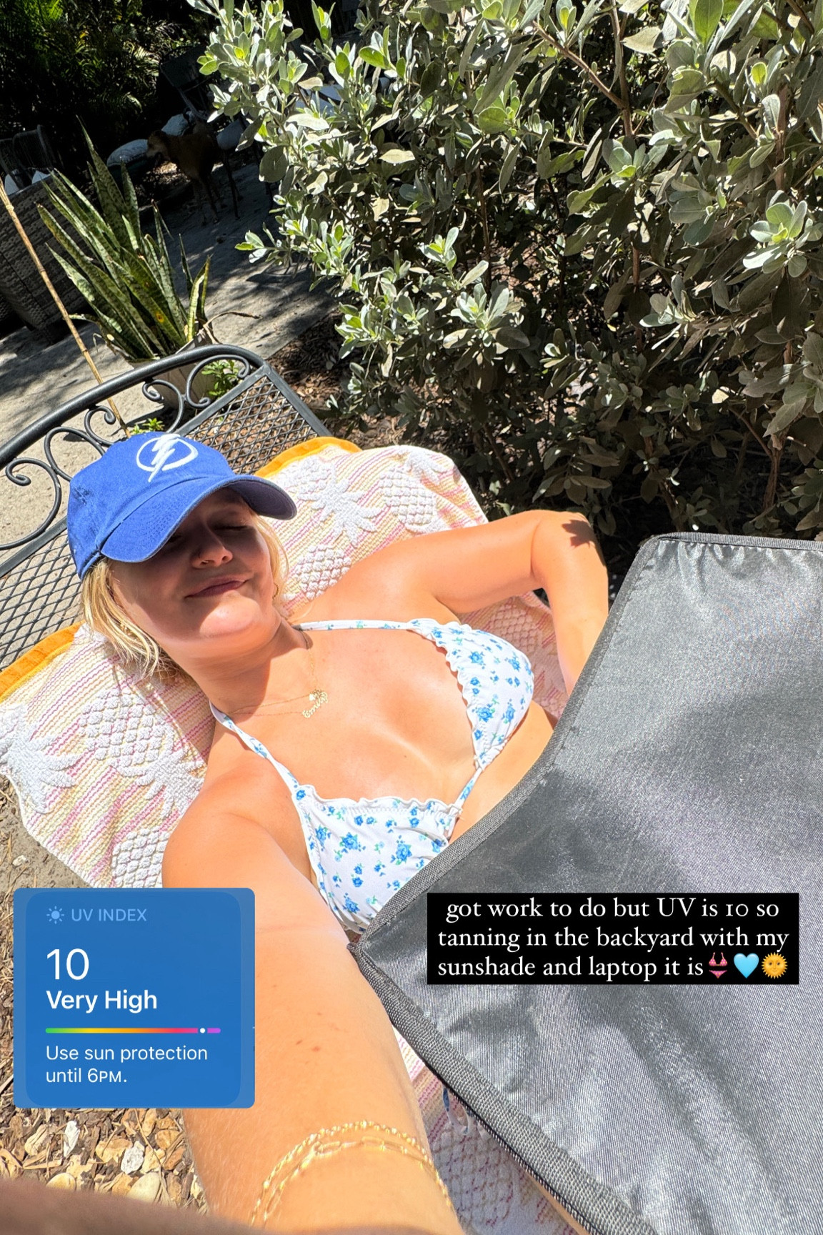 Tanning in the backyard in my new target bikini! The whole set is under $40 and so cute. Bottoms have adjustable coverage. Wearing size small in both top and bottoms  

#LTKswim #LTKfindsunder50