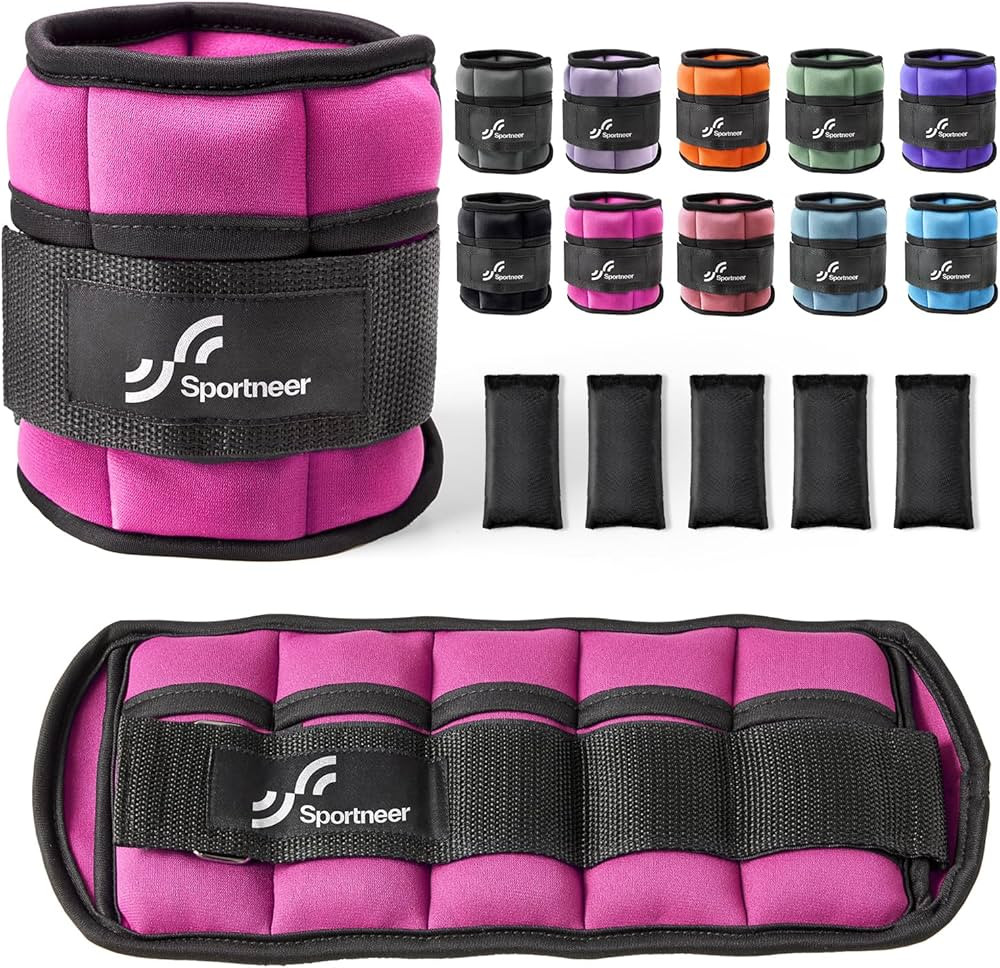 Sportneer Adjustable Ankle Weights 1 Pair 2 4 6 8 10 Lbs Leg Weight Straps for Women Men, Weighte... | Amazon (US)