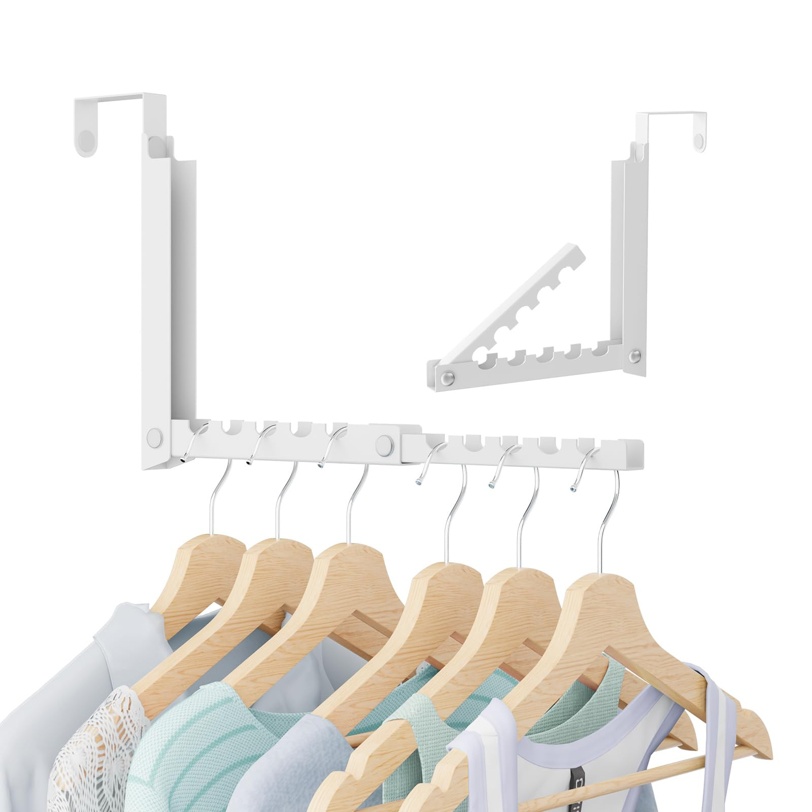 Over The Door Hooks,Over The Door Clothes Hanger with 10 Ridges,Space-Saving Over The Door Drying... | Amazon (US)