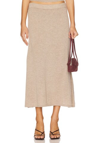 Deora Sweater Skirt in Taupe | Revolve Clothing (Global)