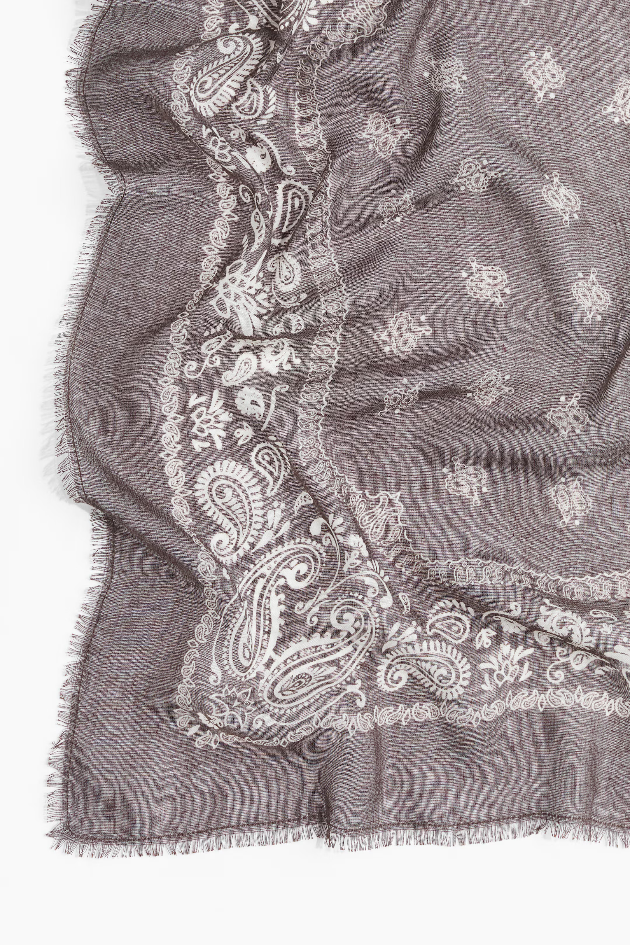 Patterned Scarf - Dark brown/paisley pattern - Ladies | H&M US | H&M (US + CA)