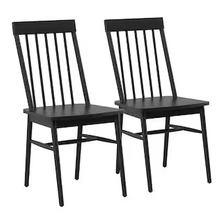 Twin Star Home Black Wood Dining Chairs (Set of 2) 2DSC40270-F968 - The Home Depot | The Home Depot