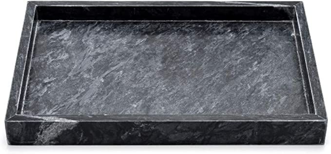 Noble Natural Marble Tray for Desktop/Kitchen/Vanity/Bathroom, Stone Organizer Tray for Coffee Ta... | Amazon (US)