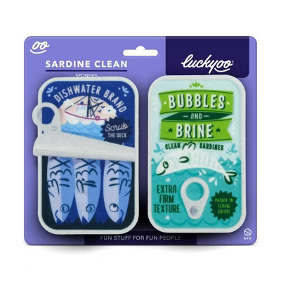 Fred & Friends 2pk Luckyoo Sponges Sardine Clean | Target