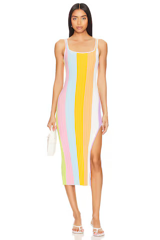 PQ Piper Slit Midi Dress in Botanica from Revolve.com | Revolve Clothing (Global)