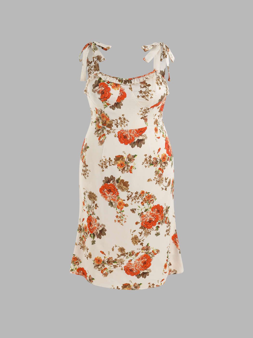 Curve & Plus Floral Bowknot Mermaid Midi Dress | Cider