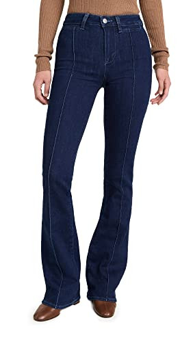 PAIGE Women's High Rise Laurel Canyon with Welt Pockets + Pintucks Joan Jeans, Joan, Blue, 25 | Amazon (US)
