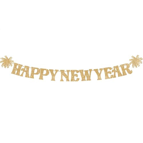 KatchOn, Glitter Gold Happy New Year Banner - 10 Feet, Bye 2026 Hello 2026 Banner | Happy New Yea... | Amazon (US)