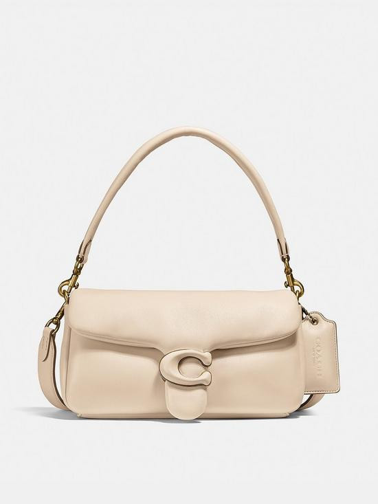 COACH Pillow Tabby Large Leather Shoulder Bag - Ivory | Very (UK)