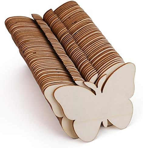 Yesland 60 Pcs Wooden Cutouts for Crafts - Unfinished Wood Butterfly, Wooden Butterfly Shapes Craft  | Amazon (US)