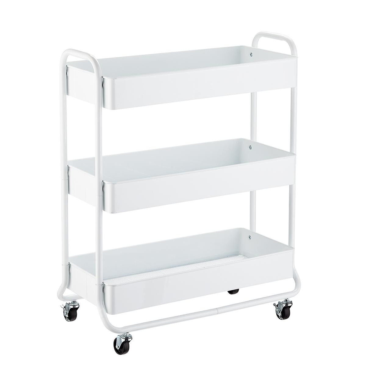 Large White 3-Tier Rolling Cart | The Container Store