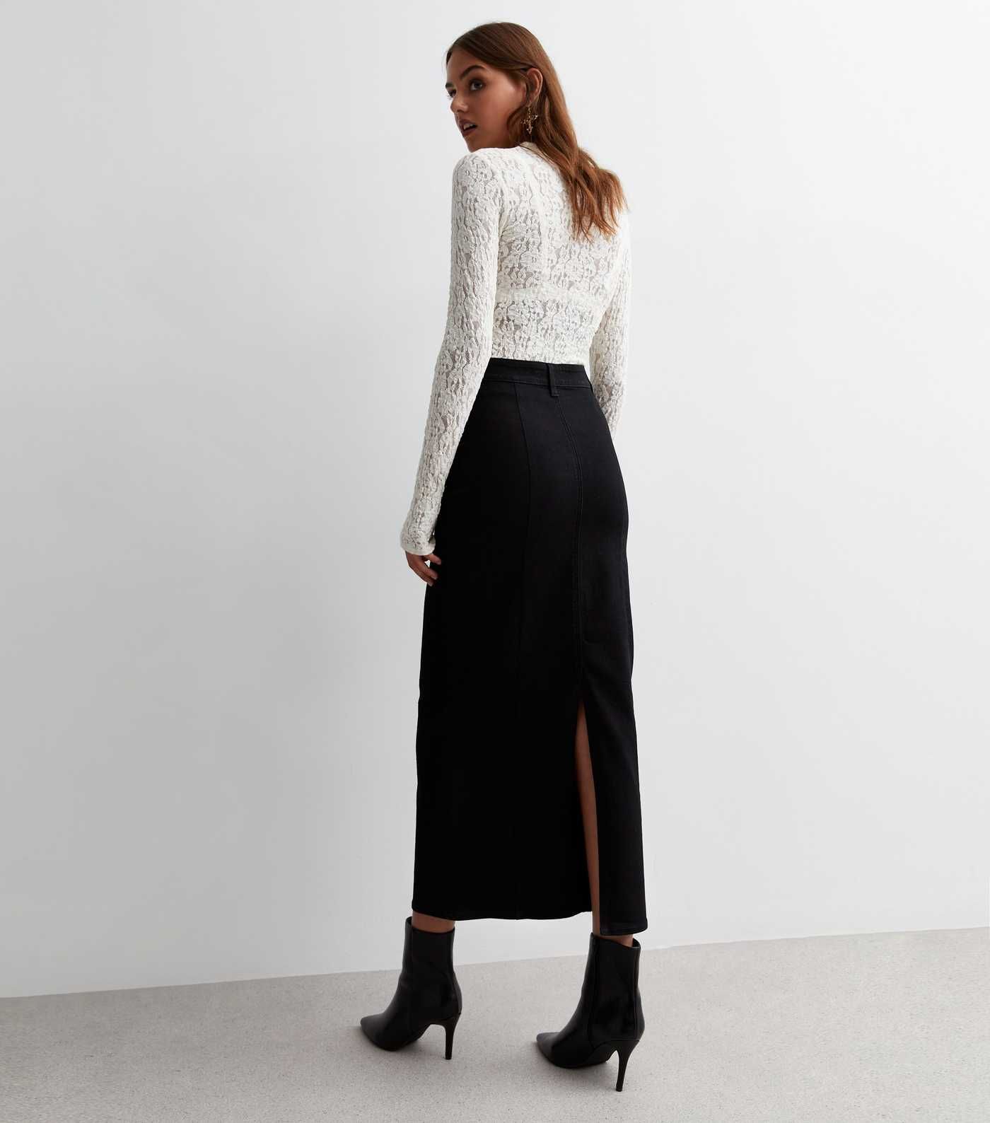 Black Split Hem Denim Midaxi Skirt
						
						Add to Saved Items
						Remove from Saved Items | New Look (UK)