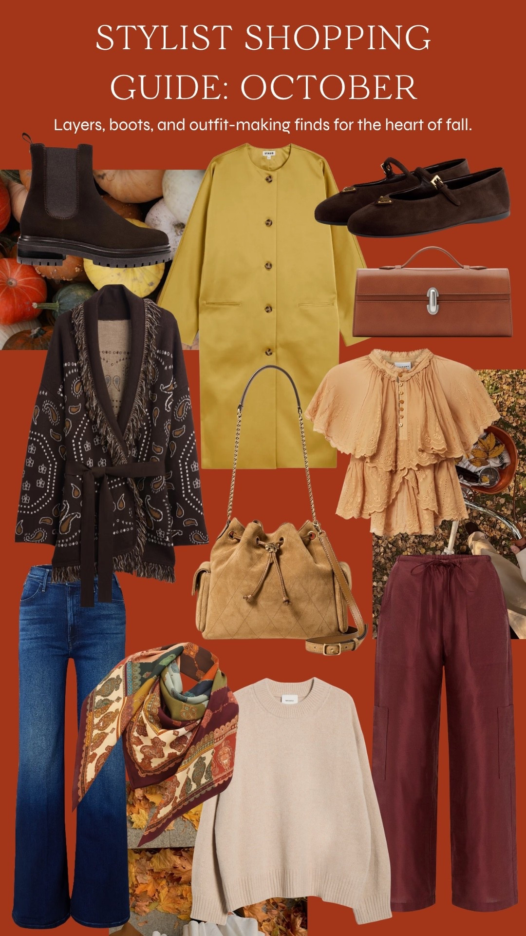 October shopping guide! 🍁 Pieces to buy this month that serve drop off, errands, nights out, football games, and everything in between 🤎 Similar styles linked for pricier pieces!