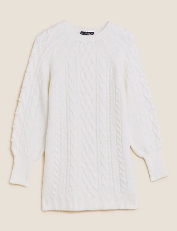 Cable Knit Mini Jumper Dress | Marks & Spencer IE
