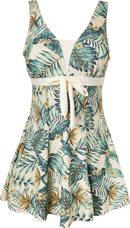 ECUPPER Womens One Piece Swimsuit Plus Size Bathing Suit Tummy Control Swimdress Shaping Skirted ... | Amazon (US)