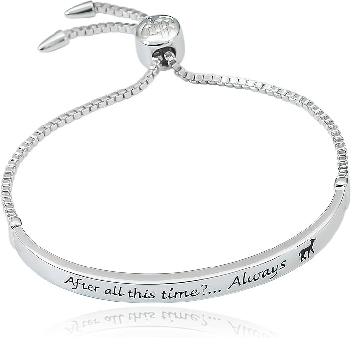 Harry Potter Women's Bar Lariat Bracelet, Silver Plated, Flash Plated, 8.5" | Amazon (US)