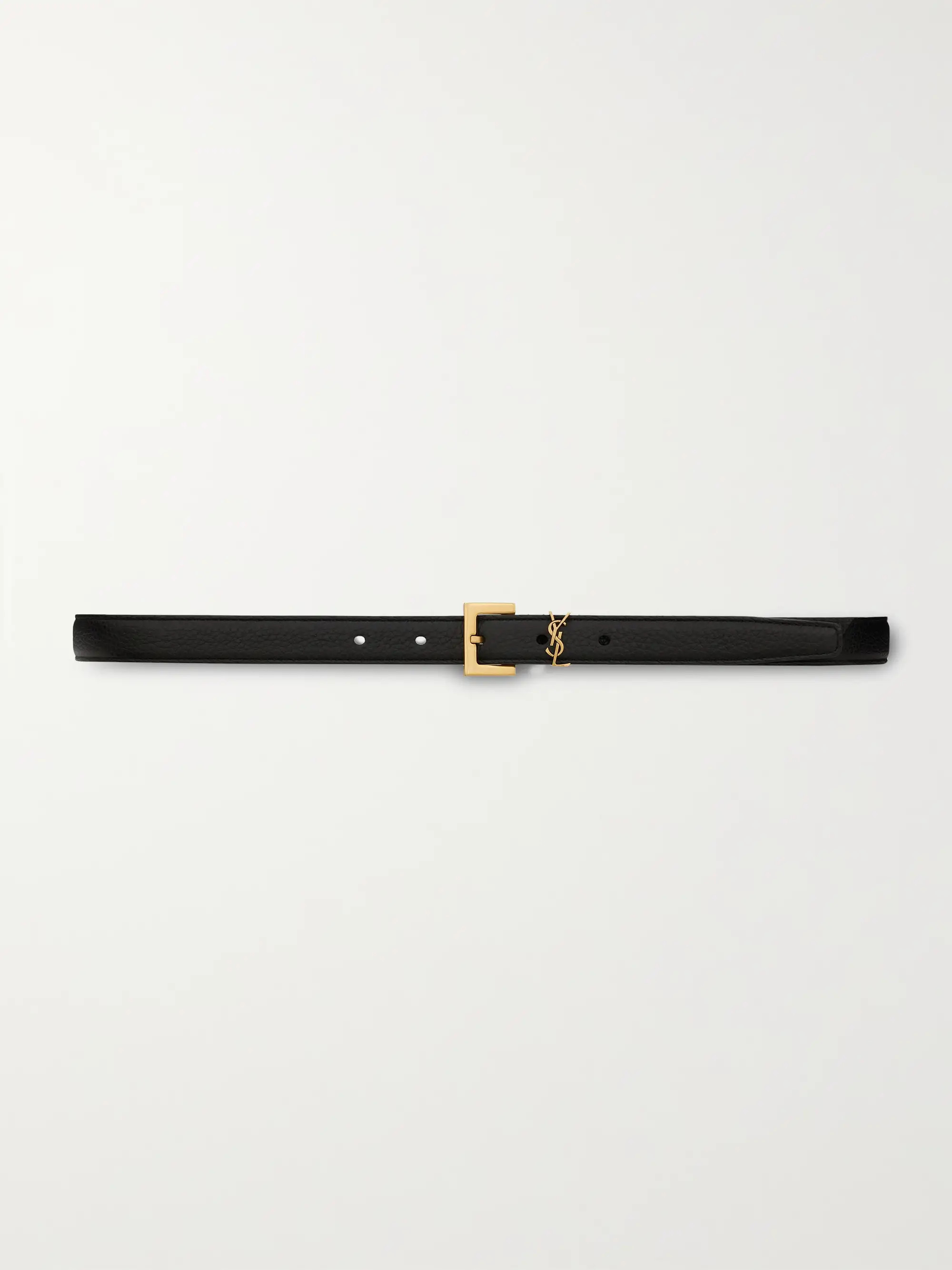 SAINT LAURENT Cassandre textured-leather belt | NET-A-PORTER | NET-A-PORTER (UK & EU)