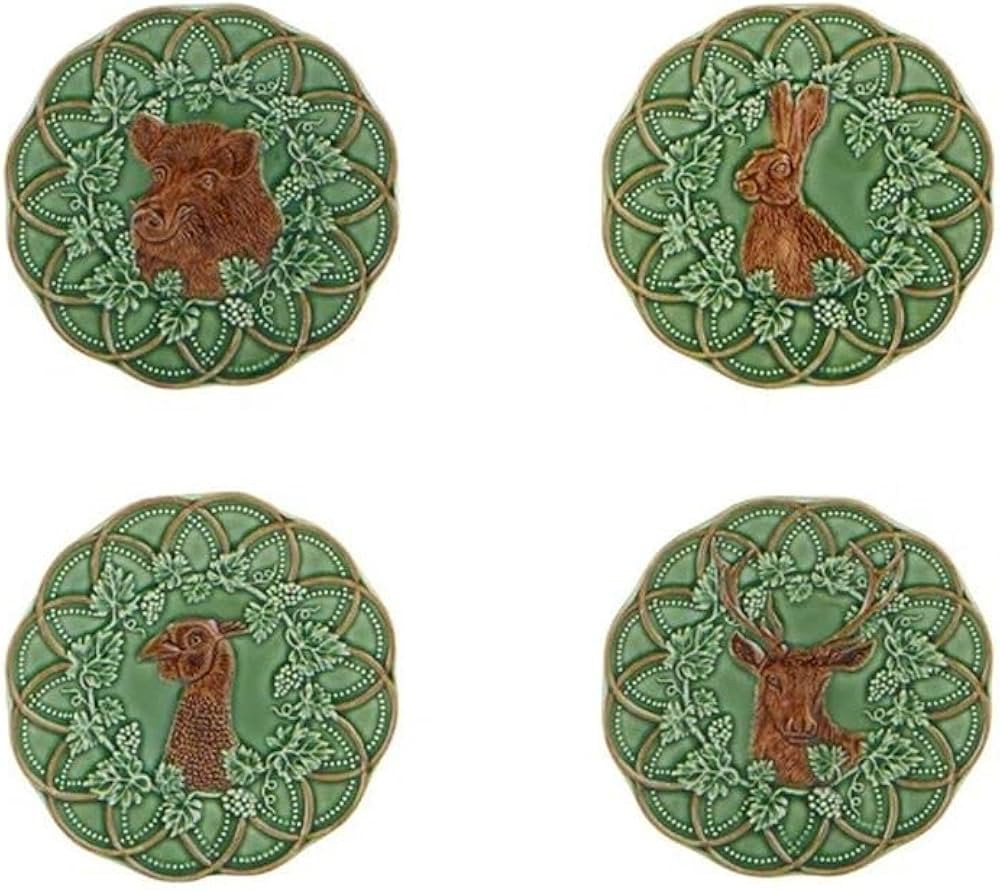 Bordallo Pinheiro Woods Set of 4 Assorted Bread and Butter Plates | Amazon (US)
