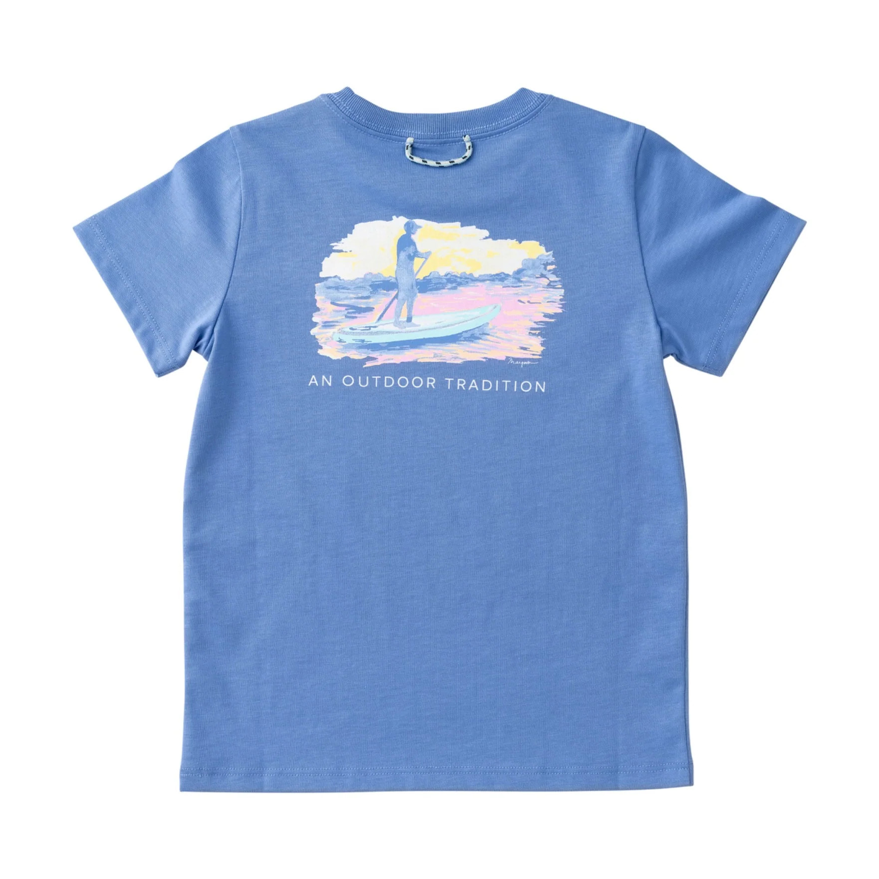 Girl's Short Sleeve Cotton T-shirt – Paddleboard Sunset Art | PRODOH