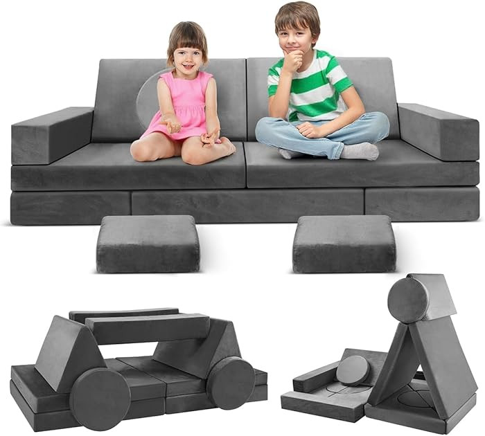 Modular Kids Play Couch 18pcs Toddler Floor Sofa, Sectional Couch for Children Bedroom and Playro... | Amazon (US)