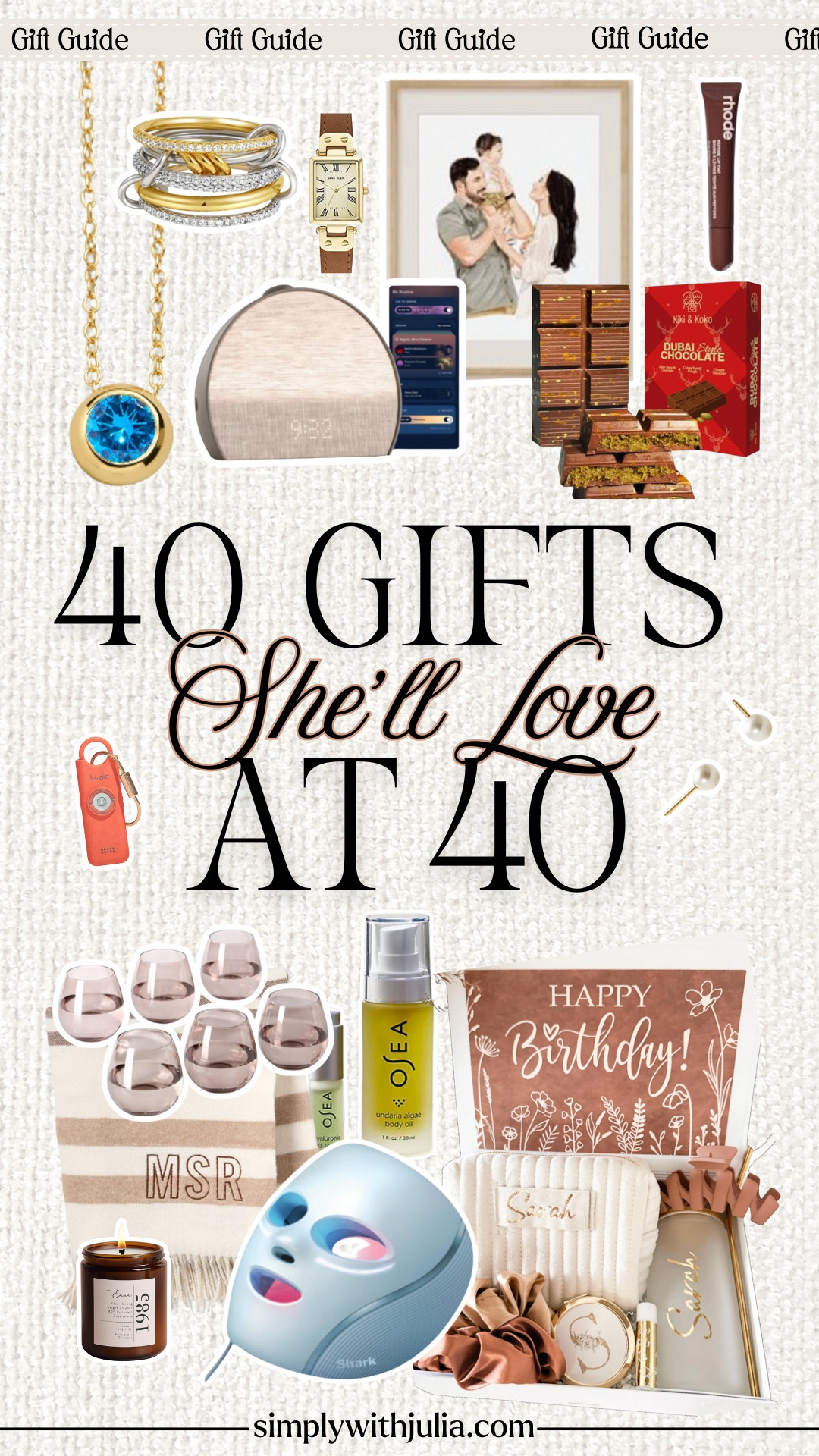 Looking for the perfect 40th birthday gift? I’ve rounded up my favorite finds for women. Everything from cozy home essentials and meaningful keepsakes to self-care must-haves and little luxuries she’ll actually love. Whether you’re shopping for your mom, sister, wife, or best friend, these ideas are thoughtful, timeless, and guaranteed to make her feel celebrated. 🎉

You can shop 30 gifts directly here and visit my blog for the full list and details. 💕 https://simplywithjulia.com/40th-birthday-gift-ideas-for-women/

#40thBirthdayGifts #GiftsForHer #LTKGiftGuide #WomenOver40 #BirthdayGiftIdeas #LuxuryGifts #PersonalizedGifts #SelfCareGifts #giftformom #giftforfriend #giftforsister 

 #LTKOver40 #LTKFindsUnder50 #LTKFindsUnder100