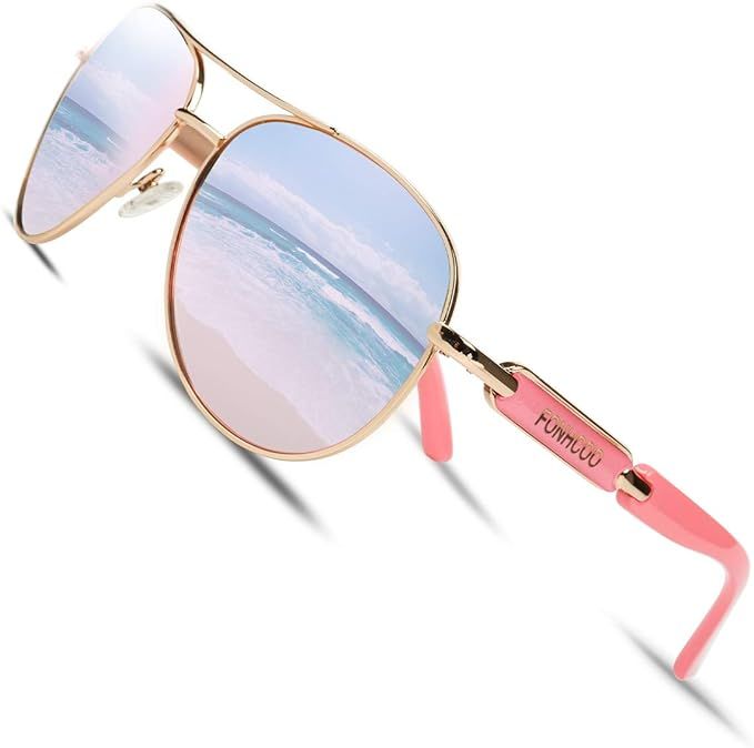 FONHCOO Polarized Sunglasses for Women Men, Oversized Aviator Sunglasses Metal Frame UV400 Protec... | Amazon (US)