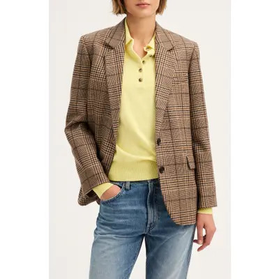Madewell The Mercer Relaxed Blazer in Brown Black Plaid Multi at Nordstrom, Size X-Small | Nordstrom
