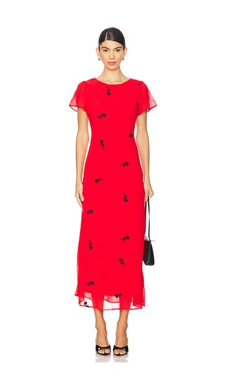 Marie Rose Embroidered Dress in Red | Revolve Clothing (Global)