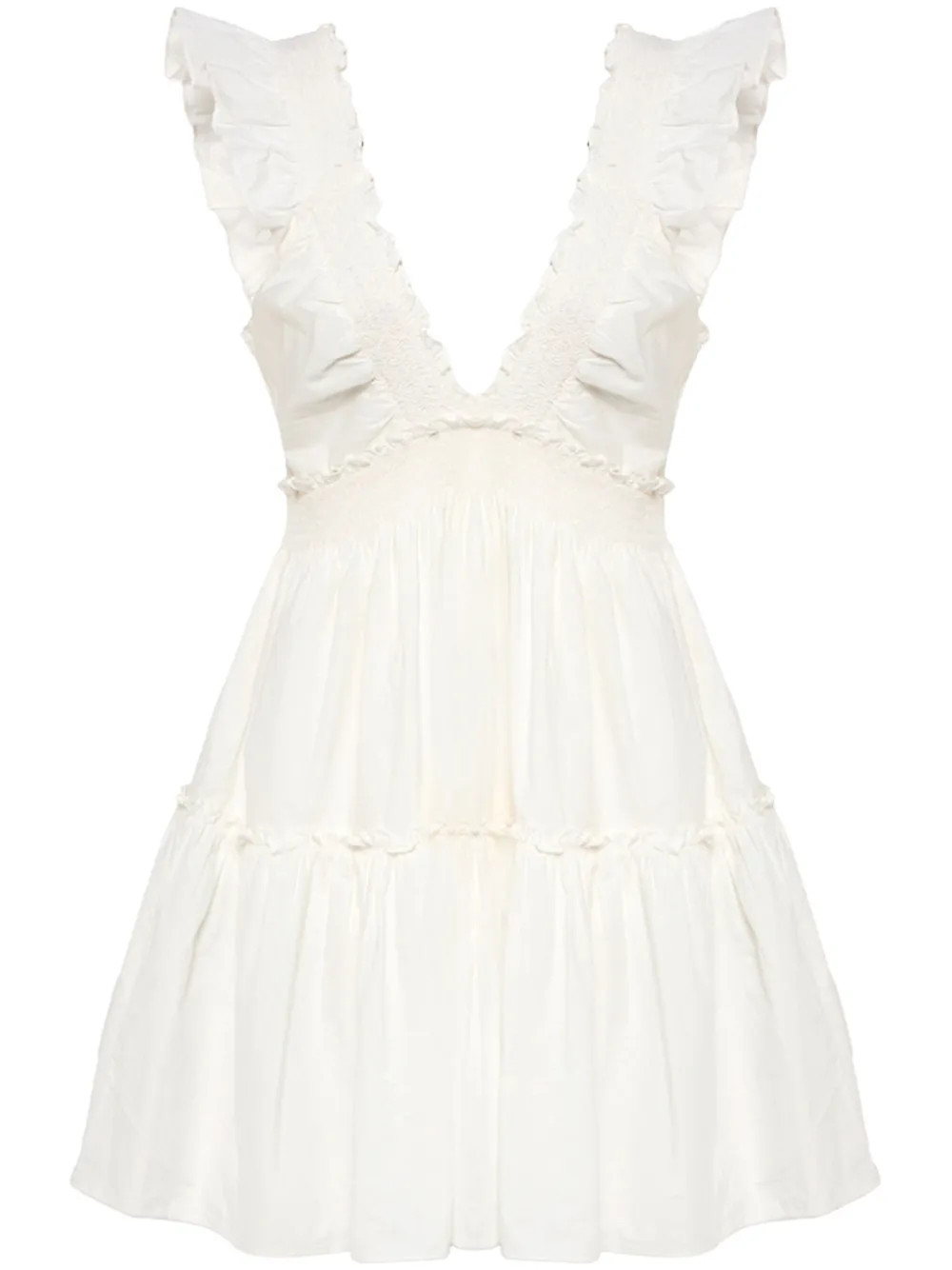 LoveShackFancy Poplar Mini Dress | White | FARFETCH | Farfetch Global